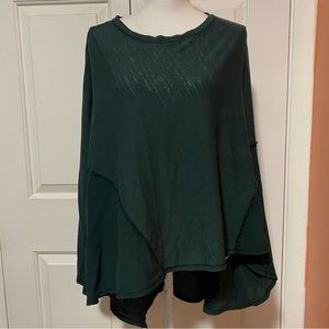 NWT Heather B. Womens  cotton & guaze asym panel top